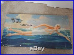 Vintage Advertising Sign-1930's Munsingwear Waterwear Paperboard Sign-very Rare