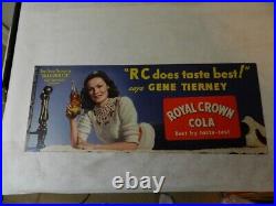 Vintage Advertising Sign- 1946 Royal Crown Cola Gene Tierney- Dragonwyck Movie