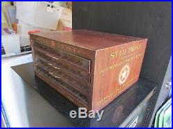 Vintage Advertising Star Twist Spool Cabinet Display From General Store, reduced
