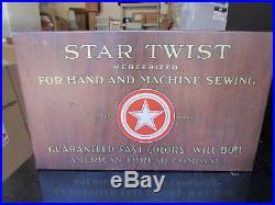 Vintage Advertising Star Twist Spool Cabinet Display From General Store, reduced