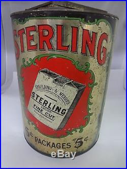Vintage Advertising Tobacco Light Sterling Store Counter Display Bin Tin 762-r