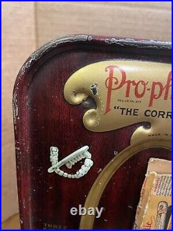 Vintage Advertising Tooth Brush Display 1920 Rare Sign Tin Litho Pro-phy-lac-tic