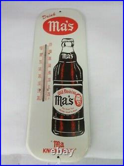 Vintage Advertsing Ma's Root Beer Soda Store Display Tin Thermometer 279-q