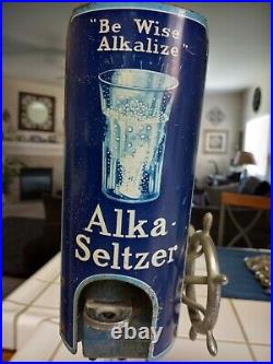 Vintage Alka-Seltzer Dispenser Advertising Soda Fountain Drug Store Sign Display