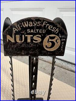 Vintage All-Ways Fresh Salted Nuts Metal Rotating Table Top Display, Black, 15