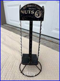 Vintage All-Ways Fresh Salted Nuts Metal Rotating Table Top Display, Black, 15