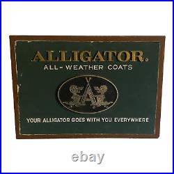 Vintage Alligator All-weather Coats Store Display Sign. Menswear Womenswear Rare