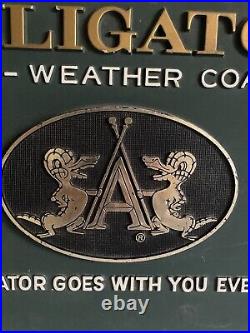 Vintage Alligator All-weather Coats Store Display Sign. Menswear Womenswear Rare