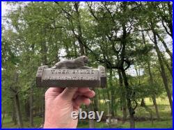 Vintage American Brake Shoe Company Tiger Bronze Paperweight Auto Train Aircraft