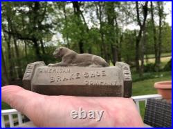 Vintage American Brake Shoe Company Tiger Bronze Paperweight Auto Train Aircraft