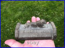 Vintage American Brake Shoe Company Tiger Bronze Paperweight Auto Train Aircraft
