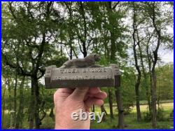 Vintage American Brake Shoe Company Tiger Bronze Paperweight Auto Train Aircraft