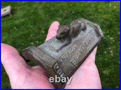 Vintage American Brake Shoe Company Tiger Bronze Paperweight Auto Train Aircraft