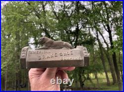 Vintage American Brake Shoe Company Tiger Bronze Paperweight Auto Train Aircraft