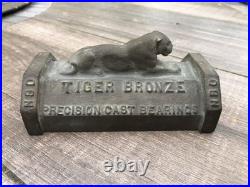 Vintage American Brake Shoe Company Tiger Bronze Paperweight Auto Train Aircraft