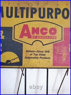 Vintage Anco Wiper Washer Tubing Fuel Line & E. E. C Hoses Metal Sign Display Rack
