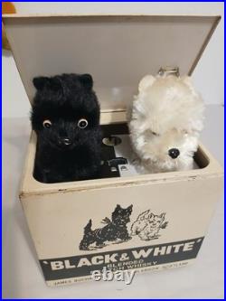 Vintage Animated Barking Scottie Dogs Display Black & White Whisky works