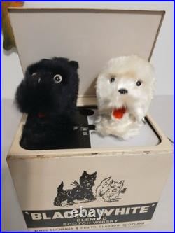 Vintage Animated Barking Scottie Dogs Display Black & White Whisky works