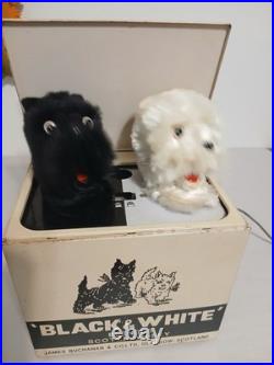 Vintage Animated Barking Scottie Dogs Display Black & White Whisky works