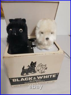 Vintage Animated Barking Scottie Dogs Display Black & White Whisky works