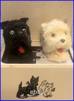 Vintage Animated Black & White Scotch Whiskey Barking Scottie Dogs Store Display