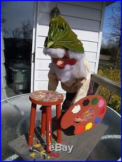 Vintage Animated Mechanical Store Display Figure Christmas Elf Gnome