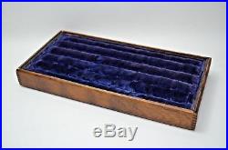 Vintage Antique Art Deco Jewelry Store Display stand Wood Velvet HOLDS 45 RINGS