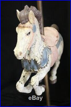 Vintage Antique Carousel Horse Store Display Brass Pole & Stand 50 Tall Rare