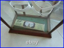 Vintage Antique Collar Store Display Cabinet Wood Glass Arrow Corliss Earlington
