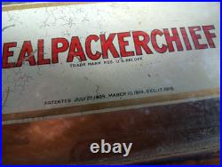 Vintage Antique Counter Display Sealpackerchief Sign Handkerchiefs Hankie