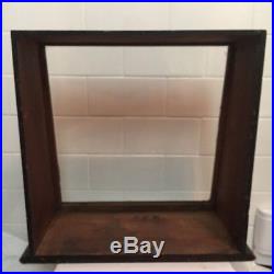Vintage Antique Country Store Counter Top Display Case Dovetail Wood Glass 1900s
