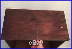 Vintage Antique Country Store Counter Top Display Case Dovetail Wood Glass 1900s