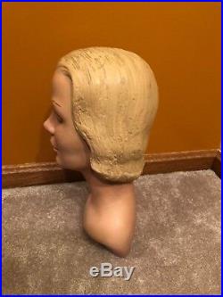 Vintage Antique Female Mannequin Head Exact Age Unknown