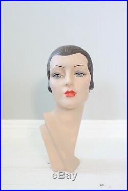Vintage Antique Female Mannequin Head Store Hat Display Reproduction