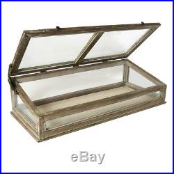 Vintage Antique Style Wood Glass Tabletop Display Case Hinge Lid Jewelry Store