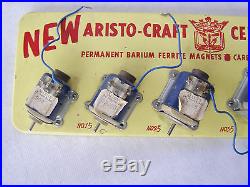 Vintage Aristo-Craft Toy Motor Store Display with 6 NEW Motors, NOS Store Adv Sign