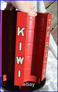 Vintage Art Deco 1940's KIWI Boot Polish Metal Swivel Store Display Stand Free S