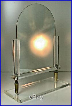 Vintage Art Deco Lucite Store Counter Display Vanity Mirror 15 3/4 Tall