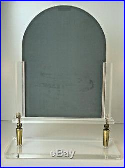 Vintage Art Deco Lucite Store Counter Display Vanity Mirror 15 3/4 Tall