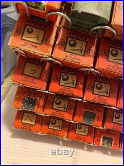 Vintage Atlas Tack and Nail Bar wire rack counter display with (65) NOS boxes