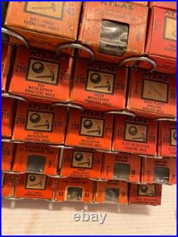 Vintage Atlas Tack and Nail Bar wire rack counter display with (65) NOS boxes