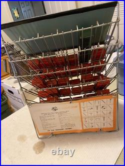 Vintage Atlas Tack and Nail Bar wire rack counter display with (65) NOS boxes