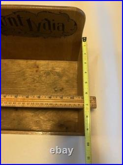 Vintage Aunt Lydia's Button & Carpet Thread Advertising Wood Store Display Box