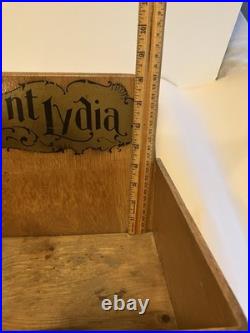 Vintage Aunt Lydia's Button & Carpet Thread Advertising Wood Store Display Box