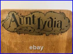 Vintage Aunt Lydia's Button & Carpet Thread Advertising Wood Store Display Box