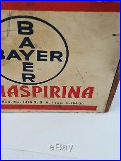 Vintage BAYER Aspirin Country General Store Window Display Sign Rare Original