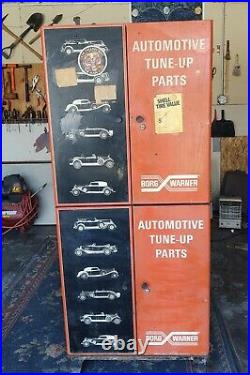 Vintage BORG WARNER Automotive Display Rack Double tool / supply Cabinets