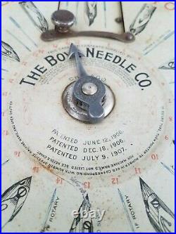 Vintage BOYE Needle Bobbins Tin Carousel Store Sales Display w tubes needles