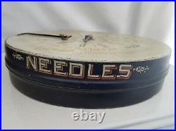 Vintage BOYE Needle Bobbins Tin Carousel Store Sales Display w tubes needles