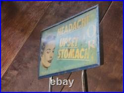 Vintage BROMO SELTZER Lenticular Sign, Cobalt Blue Bottle & Dispenser EMERSON